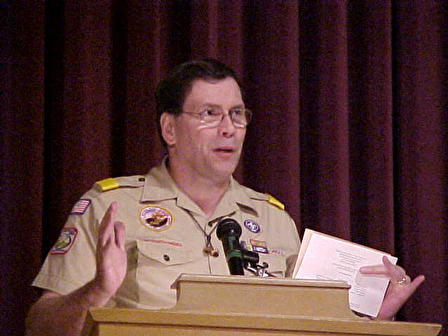 Greetings from Region One of the North East Region, BSA, were delivered by Dick Trier.