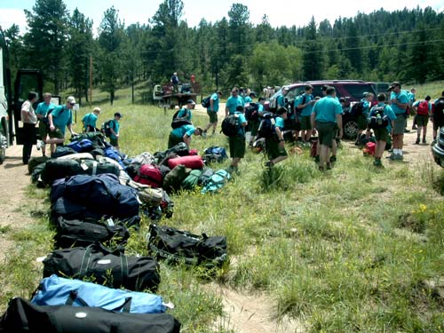 Arriving at the camp we, again, had to unload the bus.