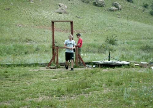 Matt walking back to his post after shooting a few shotgun shells.