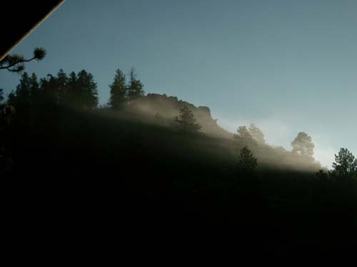 The hill that was beside our campside in the morning.