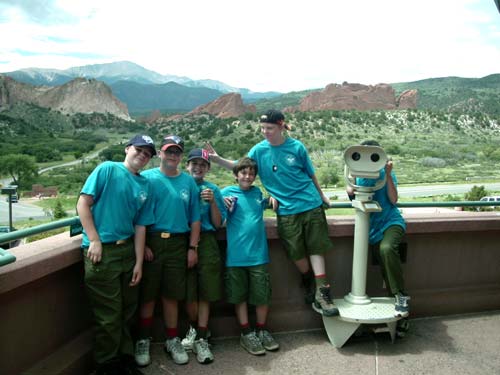 Scouts in front of The Garden of the Gods.