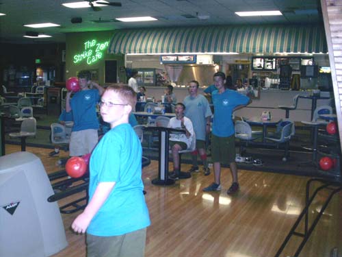 Then we went down to the bowling center and had fun bowling.