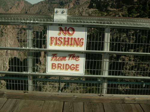 Something that is surpising to see on the world's highest suspension bridge.