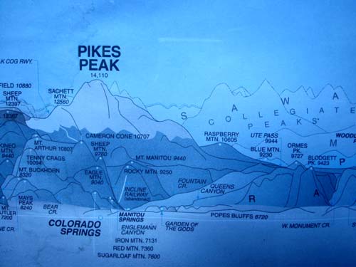 While at the ranch, we found an interesting digram of the mountains.  Can you find the Blue Mountain?