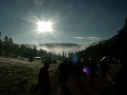The morning sun at Camp Alexander.