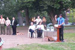 Josh Anderson recites the scout oath.